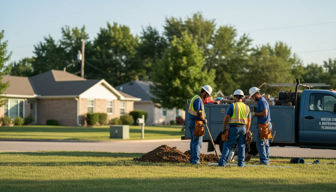 Residential water line and bathroom plumbing service in Hyannis, NE